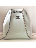 Chanel Crocodile Embossed Calfskin Gabrielle Small Backpack A94485 White 2019