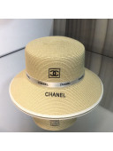 Chanel Straw Logo Bucket Hat Beige 2021 56