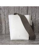 Celine Sangle Small Bucket Bag in Soft Grained Calfskin White 2018