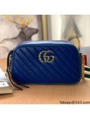 Gucci GG Marmont Small Shoulder Bag With Enamel Hardware 447632 Blue 2021