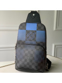Louis Vuitton Men's Avenue Sling Shoulder Bag N40403 Damier Graphite Canvas/Blue 2020