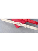Valentino Wrap VLogo Calfskin Belt with 2cm V Buckle White 2021