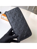 Louis Vuitton Men's Zippy Vertical Wallet in Monogram Embossed Leather M62902 Black 2020