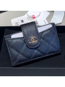 Chanel Iridescent Grained Calfskin Card Holder AP0342 Black 2019