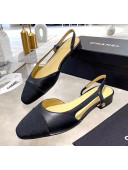 Chanel Lambskin & Grosgrain Flat Slingbacks Ballerina G31319 Black 2020