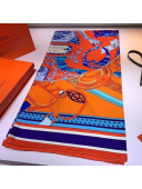 Hermes Silk Print Square Scarf 140x140cm HE02 Orange 2020
