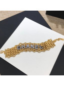 Chanel Wide Metal Chain Bracelet AB4189 Gold 2020