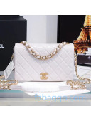 Chanel Quilted Shiny Lambskin Flap Bag AS1977 White 2020