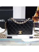 Chanel Quilted Shiny Lambskin Flap Bag AS1977 Black 2020