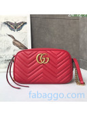 Gucci GG Marmont Small Matelassé Shoulder Bag 447632 Red 2020