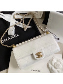 Chanel Clutch Bag with Chain And Imitation Pearls AP1001 White 2020
