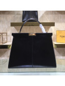 Fendi Peekaboo X-Lite Large Bag in Fur and Waxed Leather Black 2019