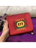 Gucci Gucci Print leather Small Portfolio 495665 Red 2017