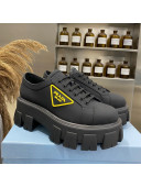 Prada Calfskin Platform Sneakers Black/Yellow 2021
