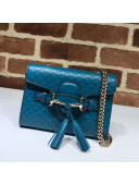 Gucci GG Leather Tassel Mini Bag 449636 Blue 2020