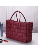 Bottega Veneta Padded Cassette Maxi-Woven Nappa Lambskin Large Tote Bag Red 2020