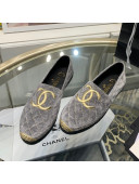 Chanel Velvet Espadrilles G32910 Gray 2021  