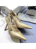 Dior J'Adior Slingback High-Heel Pumps in Braided Metallic Gold Lambskin 2020