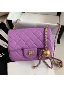 Chanel Lambskin & Gold-Tone Metal Flap Bag AS1786 Purple 2020