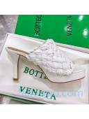 Bottega Veneta Board Woven Lambskin Platform Sandals 100mm Heel White 2020