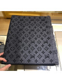 Louis Vuitton Monogram Wool Scarf for Men LVS04 Dark Grey 2021