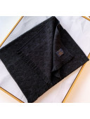 Louis Vuitton Monogram Wool Scarf for Men LVS05 Black 2021