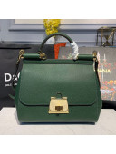 Dolce&Gabbana Medium Sicily Calfskin Top Handle Bag Green 2019