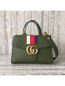 Gucci Web GG Marmont Small Top Handle Bag 476470 Green 2017
