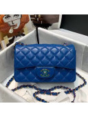 Chanel Lambskin & Rainbow Metal Mini Flap Bag A69900 Blue 2021