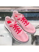 Chanel Mesh and Fabric Sneakers G34763 White/Red/Pink 2019
