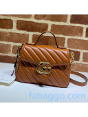 Gucci GG Marmont Matelassé Mini Top Handle Bag 583571 Brown 2020