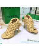 Bottega Veneta BV Board Sandals in ntrecciato Nappa leather 9cm Heel Yellow 2020