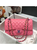 Chanel Lambskin & Rainbow Metal Medium Flap Bag A01112 Pink 2021
