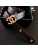 Chanel Calfskin Belt 3cm with Star CC Buckle Black 2021 01