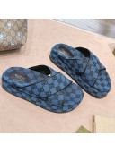 Gucci GG Canvas Platform Sandal 663666 Blue 2021