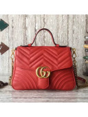 Gucci GG Marmont Small Top Handle Bag 498110 Red 2017