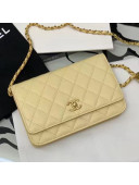 Chanel Metal Wallet on Chain WOC Bag AP1450 Yellow 2020