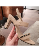 Chanel Lambskin Chain Heel Sandals Apricot 2020