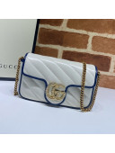 Gucci GG Diagonal Marmont Super Mini Bag 574969 White/Blue 2020