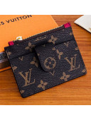 Louis Vuitton Monogram Canvas Porte Cartes Double Zipped Card Holder M66531 Fushia 2019