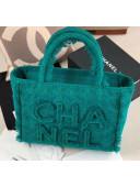 Chanel Wool Tweed Medium Zipped Shopping Bag AS0976 Green 2019