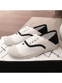 Chanel Vintage Canvas Lace-up Sneakers White 2020
