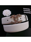 Chanel Calfskin Belt 3cm with Star CC Buckle White 2021