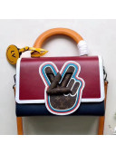 Louis Vuitton Peace Symbol Lock Epi Leather Twist MM Bag M52514 Burgundy/Indigo 2019