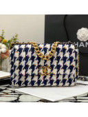 Chanel 19 Tweed Small Flap Bag AS1160 White/Navy Blue 2021