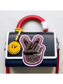 Louis Vuitton Peace Symbol Lock Epi Leather Twist MM Bag M52514 Noir/Indigo 2019
