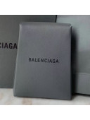 Balenciaga Logo Grained Leather Document-Pouch Clutch Grey 2019