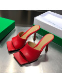 Bottega Veneta Stretch Calfskin Heel Sandals 9cm Red 2021