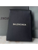Balenciaga Logo Grained Leather Document-Pouch Clutch Black 2019