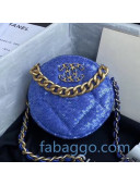 Chanel 19 Sequins Clutch with Chain AP0945 Blue 2020